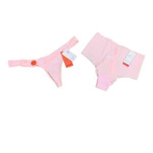 SPANX Gloss Pink Panty Bundle Thong & Hipster Size XL